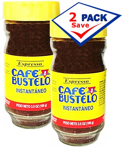 Bustelo instant coffee. Economy size 3.5 Oz. Pack of 2
